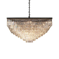 3/5/7-Tier Living Room Chandelier Lighting Square Crystal Shade - Rebooters