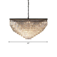 3/5/7-Tier Living Room Chandelier Lighting Square Crystal Shade - Rebooters