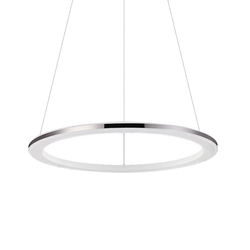 Acrylic Round Ceiling Pendant Contemporary LED Silver Chandelier - Rebooters