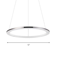 Acrylic Round Ceiling Pendant Contemporary LED Silver Chandelier - Rebooters
