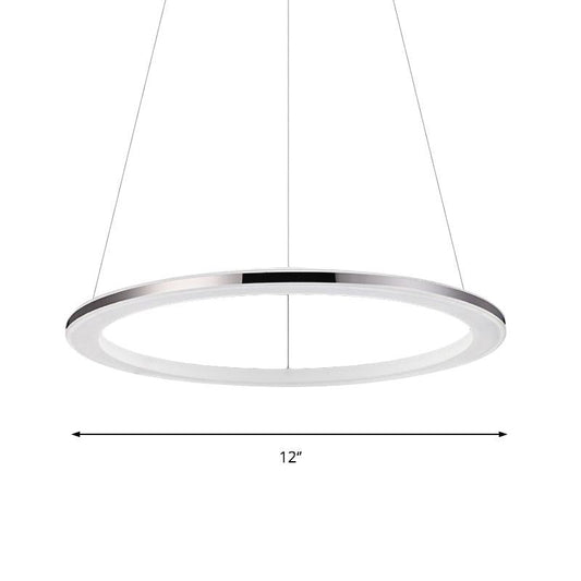 Acrylic Round Ceiling Pendant Contemporary LED Silver Chandelier - Rebooters
