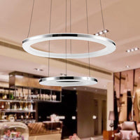 Acrylic Round Ceiling Pendant Contemporary LED Silver Chandelier - Rebooters
