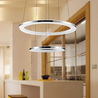 Acrylic Round Ceiling Pendant Contemporary LED Silver Chandelier - Rebooters