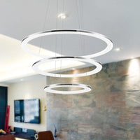 Acrylic Round Ceiling Pendant Contemporary LED Silver Chandelier - Rebooters