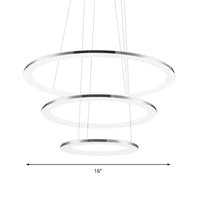 Acrylic Round Ceiling Pendant Contemporary LED Silver Chandelier - Rebooters