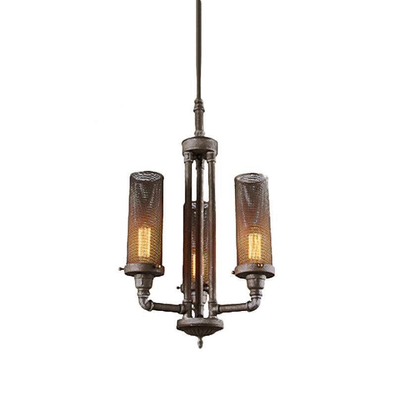 3/5/8 Lights Tube Hanging Lamp Cylinder Mesh Shade Fixture - Rebooters