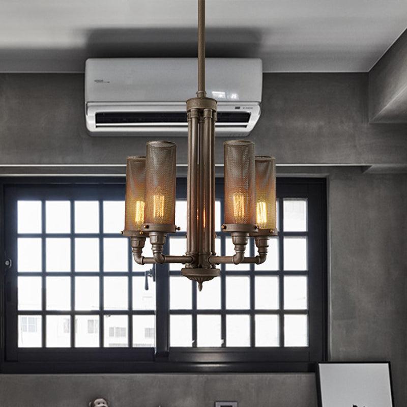 3/5/8 Lights Tube Hanging Lamp Cylinder Mesh Shade Fixture - Rebooters