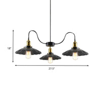 3 Heads Gooseneck Arm Hanging Light Vintage Black Iron Chandelier - Rebooters