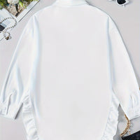 Oversized Ruffle Hem Shirt Dress For Women - Chic Style Rebooters Womens Shirts