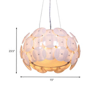 4 Heads Bedroom Hanging Light Modern White Pendant Chandelier - Rebooters