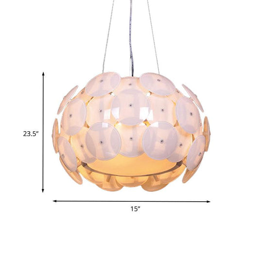 4 Heads Bedroom Hanging Light Modern White Pendant Chandelier - Rebooters