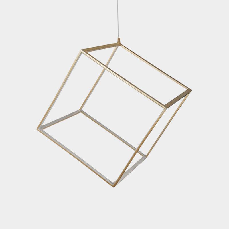 Aluminum Cubic Frame Chandelier Minimalist LED Ceiling Light - Rebooters