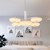 Acrylic Round Hanging Chandelier Modernist 5 Lights LED Pendant Lamp - Rebooters