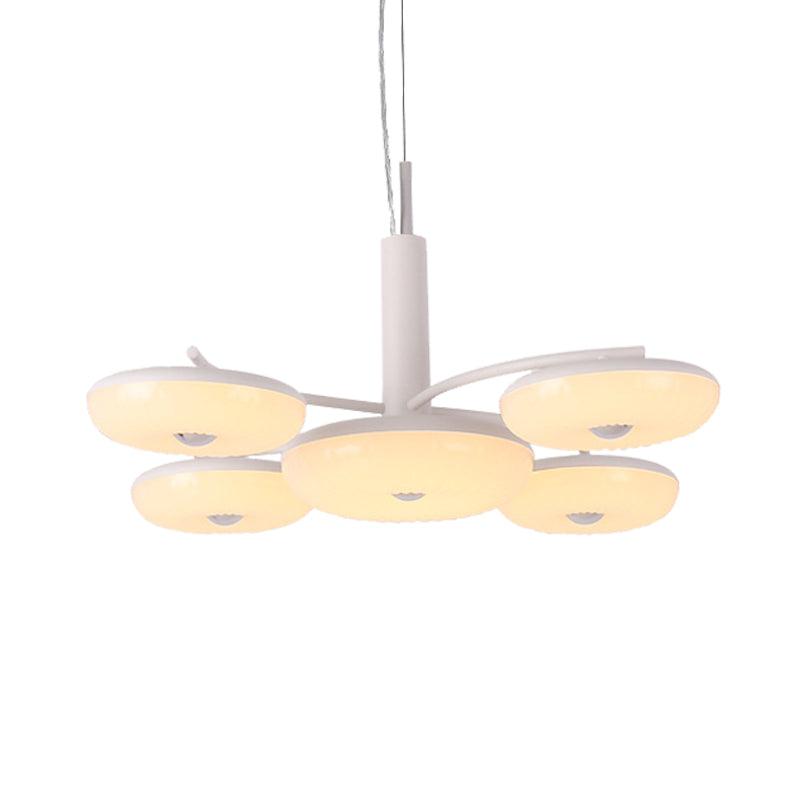 Acrylic Round Hanging Chandelier Modernist 5 Lights LED Pendant Lamp - Rebooters