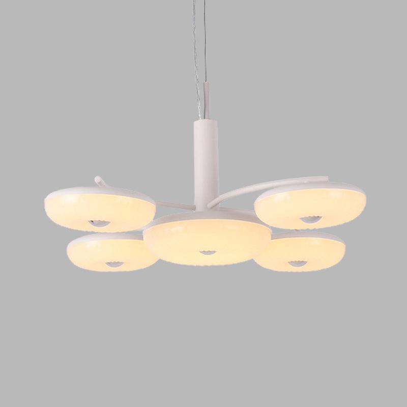 Acrylic Round Hanging Chandelier Modernist 5 Lights LED Pendant Lamp - Rebooters