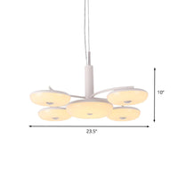 Acrylic Round Hanging Chandelier Modernist 5 Lights LED Pendant Lamp - Rebooters