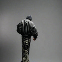 Men's Gothic Two Piece Jacket Faux Leather Oversize Hoodie - Rebooters Mens Leather Jackets