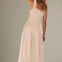 Matilda Sleeveless Maxi Dress with Flattering Ruched Detailing - Rebooters -Women's Dresses