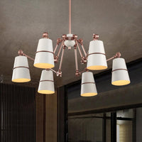 6 Heads Cylinder Chandelier Pendant Industrial Rose Gold Lamp - Rebooters