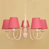 Tapered Shade Nursing Room Chandelier Metallic Kids Suspension Light in Pink Finish - Rebooters