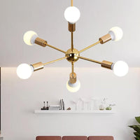 26"/38.5" Wide Metal Starburst Chandelier Light Gold Lamp - Rebooters