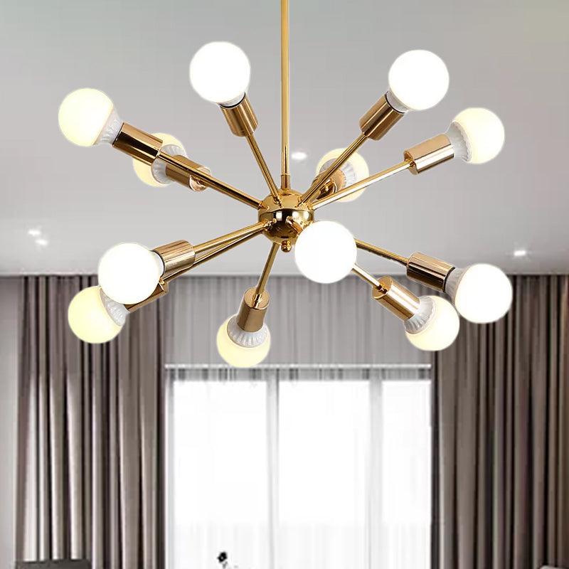 26"/38.5" Wide Metal Starburst Chandelier Light Gold Lamp - Rebooters