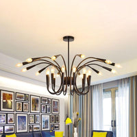 Abstract Metal Chandelier Lighting Modernist Multi Lights Black - Rebooters