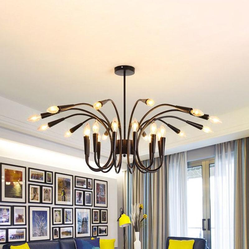 Abstract Metal Chandelier Lighting Modernist Multi Lights Black - Rebooters