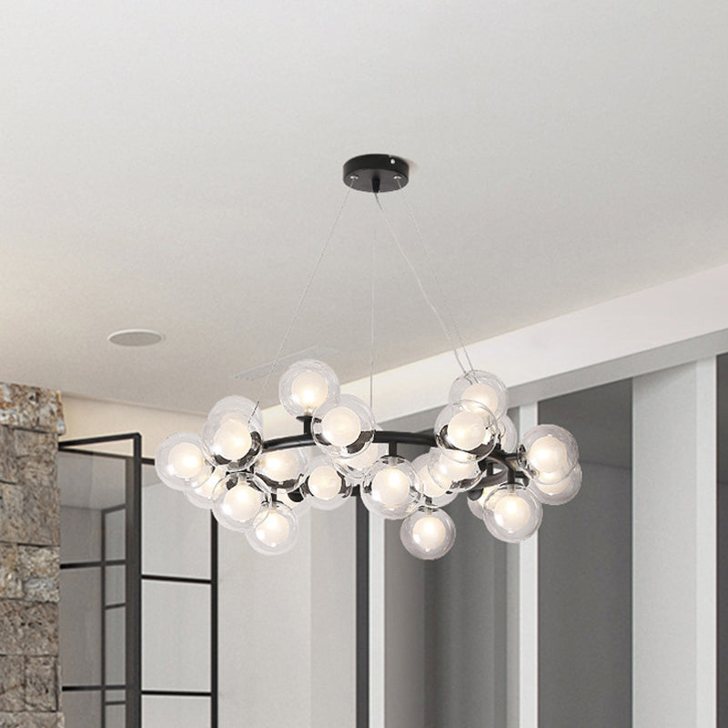 Global Shade Ceiling Light Fixture Modernist Glass Chandelier - Rebooters