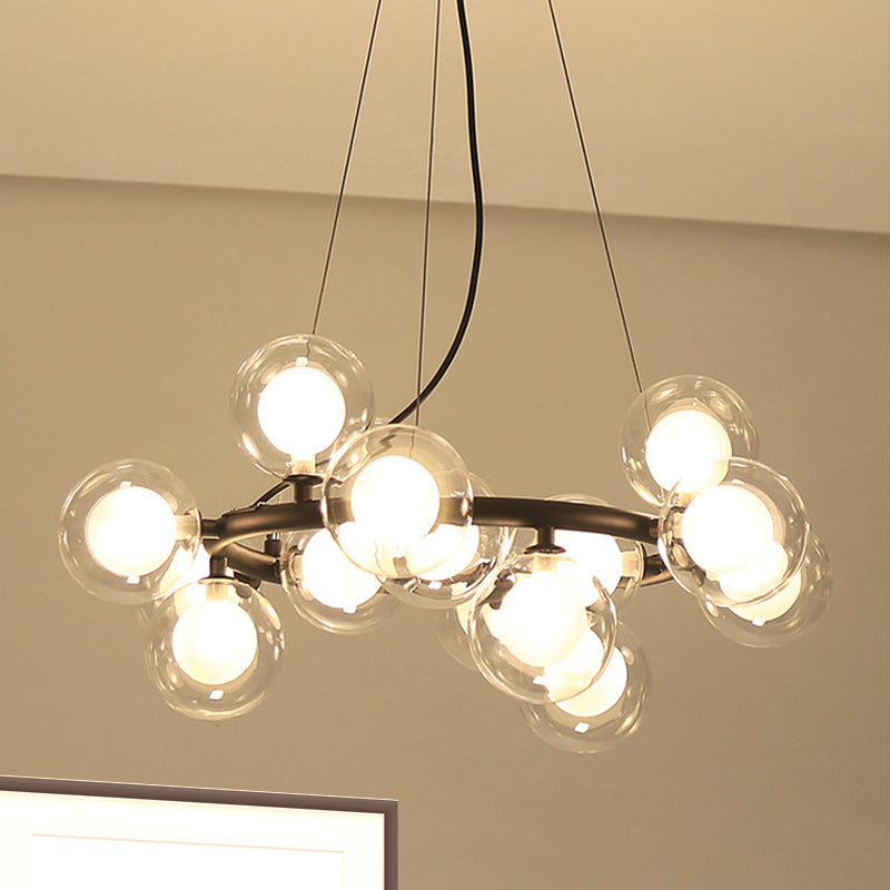 Global Shade Ceiling Light Fixture Modernist Glass Chandelier - Rebooters
