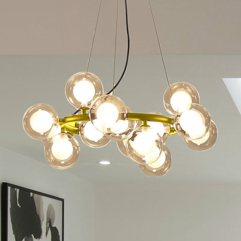 Global Shade Ceiling Light Fixture Modernist Glass Chandelier - Rebooters