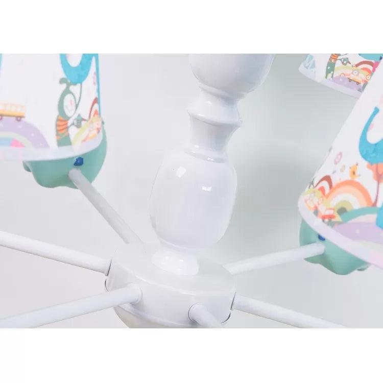 Animal Elephant Pendant Lamp Coolie Shade Metallic Blue Chandelier for Nursing Room - Rebooters