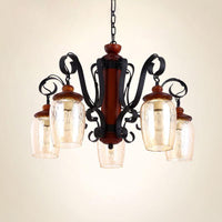 5 Lights Cylinder Ceiling Pendant Light with 27.5" Metal Chain - Rebooters