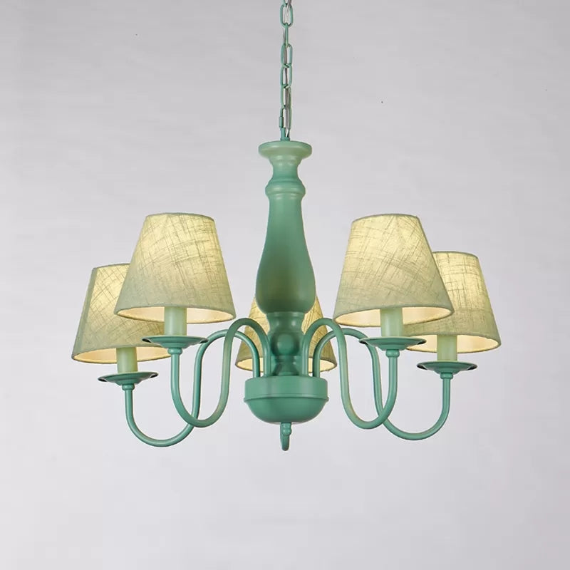 Fabric Coolie Shade Pendant Light Kid Bedroom Macaron Chandelier - Rebooters