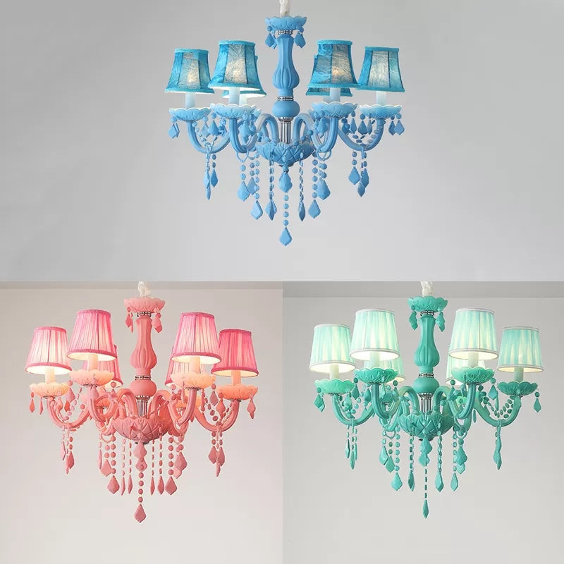 Kindergarten Tapered Shade Chandelier with Crystal Deco Glass - Rebooters