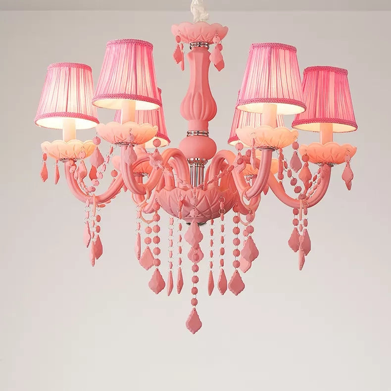 Kindergarten Tapered Shade Chandelier with Crystal Deco Glass - Rebooters