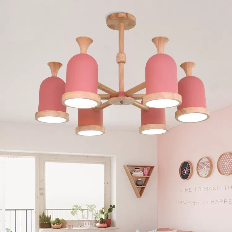 Inverted Goblet Pendant Light Nordic Design Wood Chandelier - Rebooters