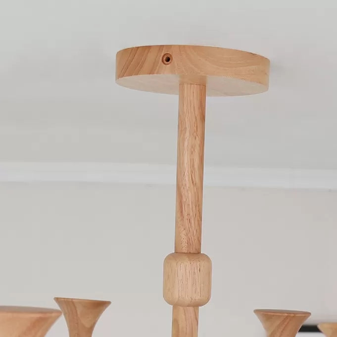 Inverted Goblet Pendant Light Nordic Design Wood Chandelier - Rebooters