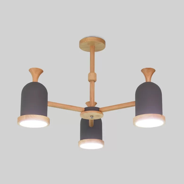 Inverted Goblet Pendant Light Nordic Design Wood Chandelier - Rebooters