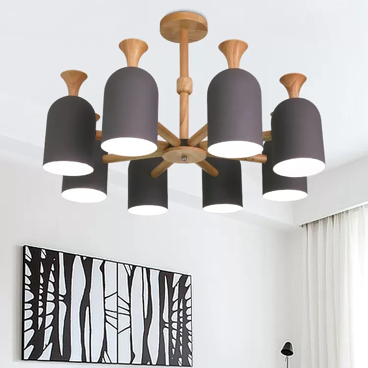 Inverted Goblet Pendant Light Nordic Design Wood Chandelier - Rebooters
