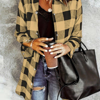 Plaid Button-Up Shirt Long Sleeves for Women - Cozy Style Rebooters Womens Shirts