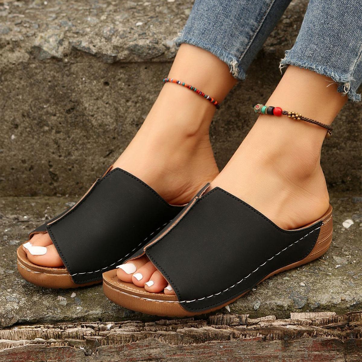 Women's Sandals Summer Casual Peep-toe Slides - Rebooters