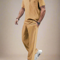 Comfortable Solid Color Casual Men Set for Summer Rebooters - mens 2 piece set