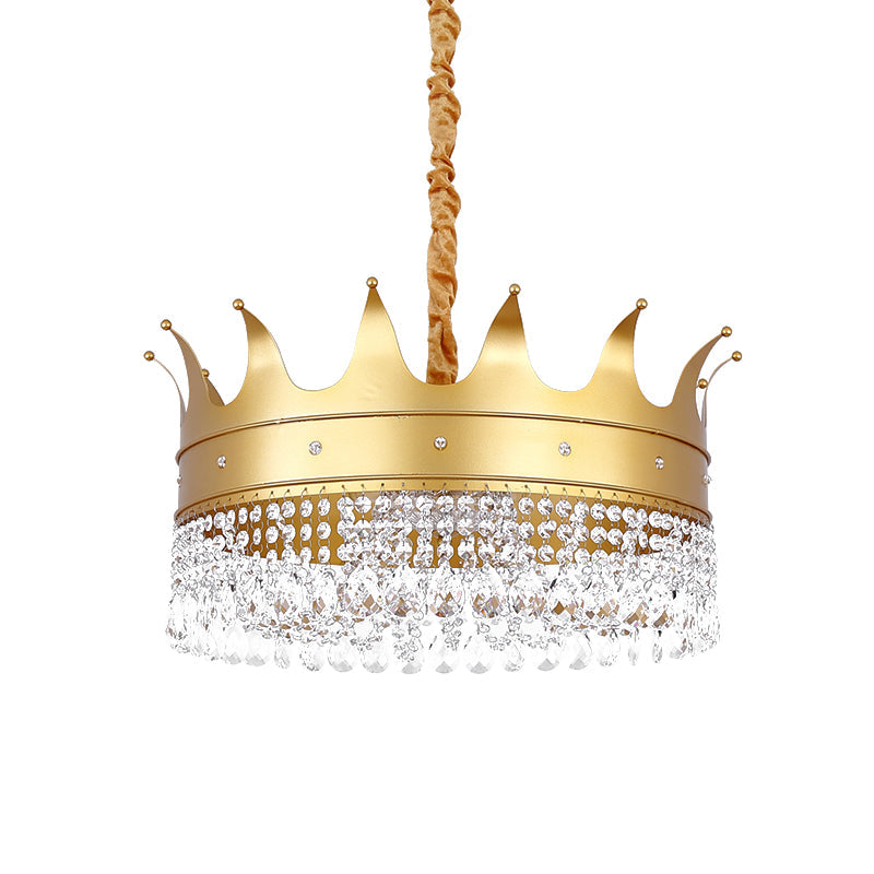 Gold Finish Crown-Like Ceiling Chandelier Kids 2/4/5 Bulbs - Rebooters