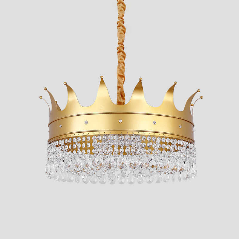 Gold Finish Crown-Like Ceiling Chandelier Kids 2/4/5 Bulbs - Rebooters