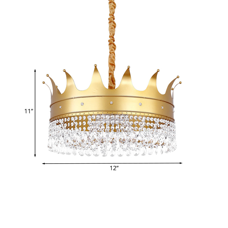 Gold Finish Crown-Like Ceiling Chandelier Kids 2/4/5 Bulbs - Rebooters