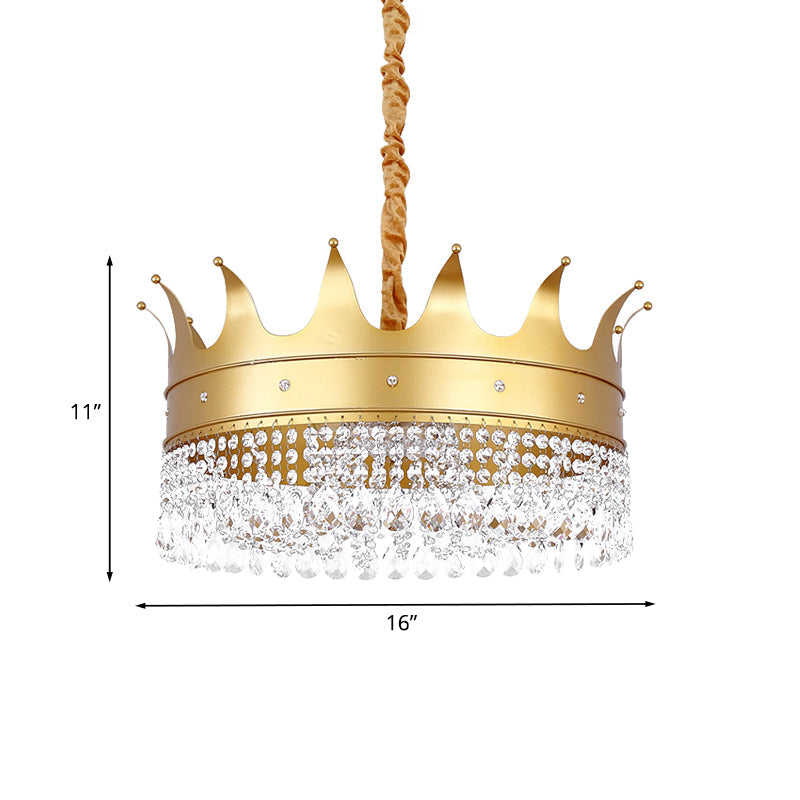 Gold Finish Crown-Like Ceiling Chandelier Kids 2/4/5 Bulbs - Rebooters