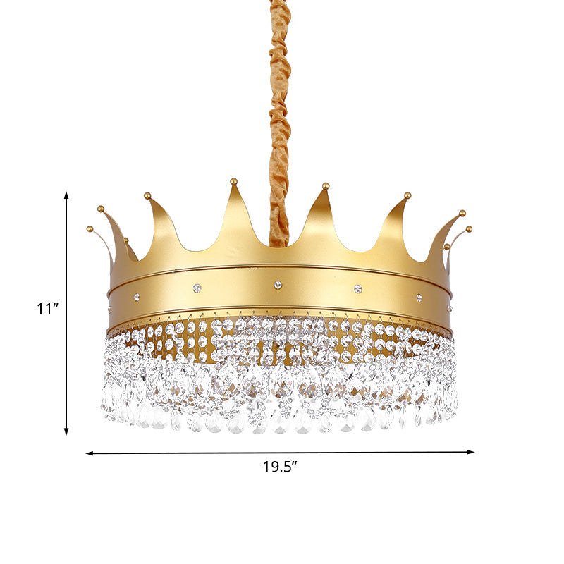 Gold Finish Crown-Like Ceiling Chandelier Kids 2/4/5 Bulbs - Rebooters