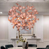 Metal Spiral Ribbon Shape Hanging Light Kit 6-Bulb Copper Finish Chandelier - Rebooters