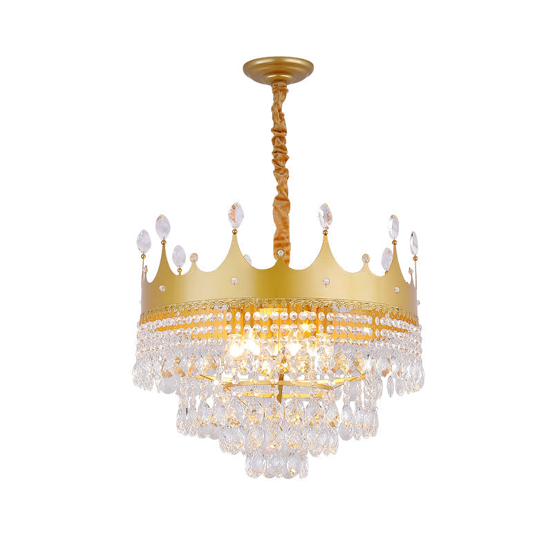 Crown Bedroom Chandelier Metallic Kids Pendant Light Fixture - Rebooters